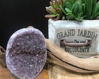 1.6lb Crystallized Lavender, Pink and Red Amethyst Geode with White Calcite Specks