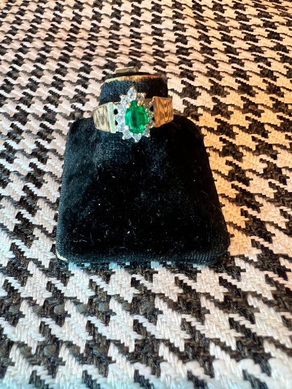 14kt Gold Emerald and Diamond Ring