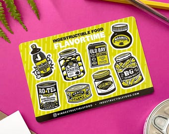 Flavortime Sticker Sheet | Cute Food Stickers | Journaling Stickers | Supermarket Stickers | Little Foods