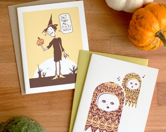 Screen Printed Halloween Greeting Cards