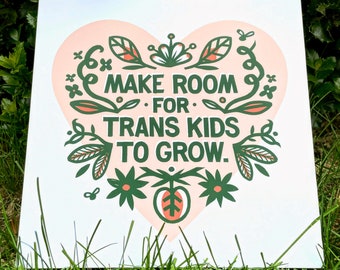 Trans Rights Art Print: Protect Trans Kids, LGBTQ+ Support (10x10)