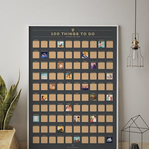 Poster 100 choses à faire à gratter - Inspiration pour des activités amusantes et significatives (42 x 59,4 cm ; 16,5 x 23,4 pouces)