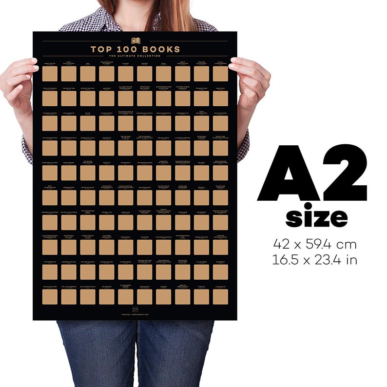 100 Books Scratch Off Poster Best Literature Of All Time Etsy
