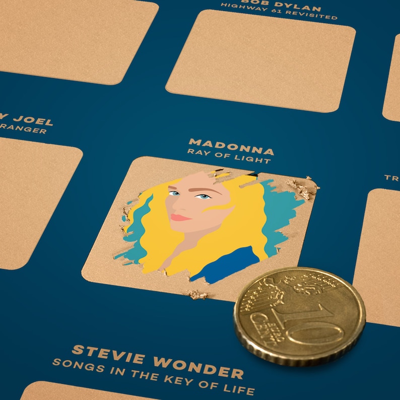 100 Albums Scratch off Poster Top Music of All Time Bucket Etsy