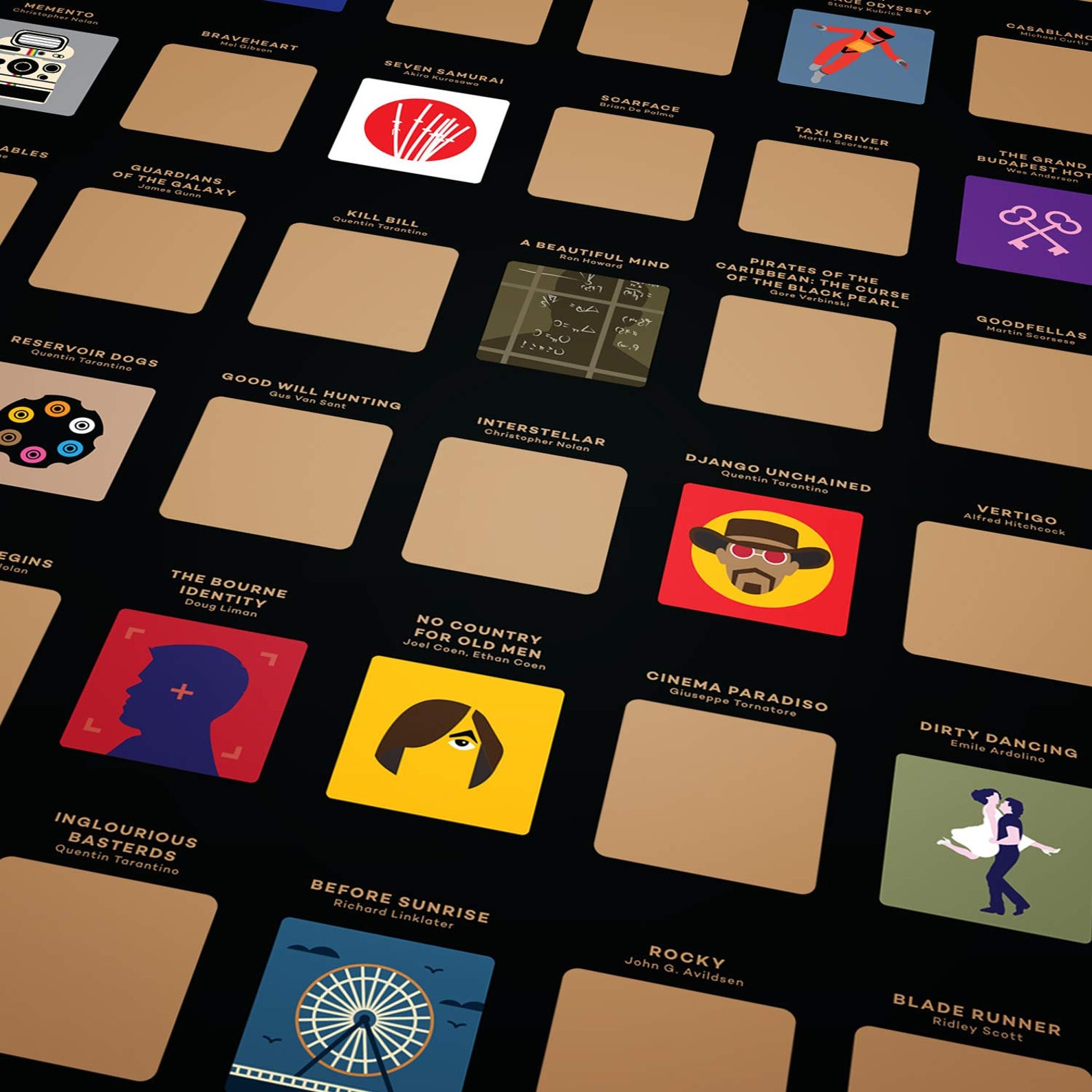 100 Movies Scratch Off Poster Top Films of All Time Bucket Etsy