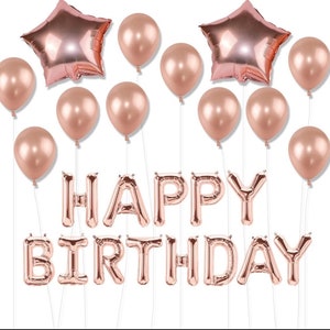 Rose gold birthday decor Bouquet party Latex balloon | Party balloons | Rose gold party balloon bundle | Rose gold decoration|