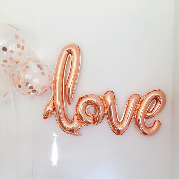 40" Rose gold LOVE balloon script foil balloon | Wedding decoration| Birthday party decor| Bridal shower decor| Anniversary| Hen party decor