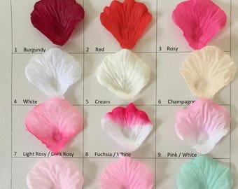 シルクのバラの花びら100枚｜ウェディングデコレーション｜ウェディング用品｜バラの花びら 18色のカラーバリエーション｜シルクの花びら｜フェイクローズの花びら