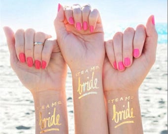 Bridal Party Tattoo | gold foil tattoo| bachelorette party| Hen party Tattoo| Gold tattoo| Bride tattoo| Bridesmaid tattoo| Bride tribe tatt