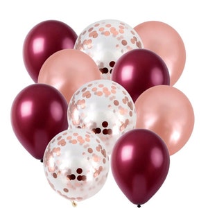 Rose gold / Burgundy / confetti balloon Bouquet party Latex balloon | Hens Party balloon | Rose gold birthday party balloon bundle |