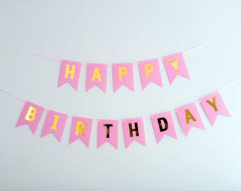 Pink Rose Gold Happy Birthday Banner – Glitter Birthday Party Decorations Kit For Ceiling, Wall, Table - View #12