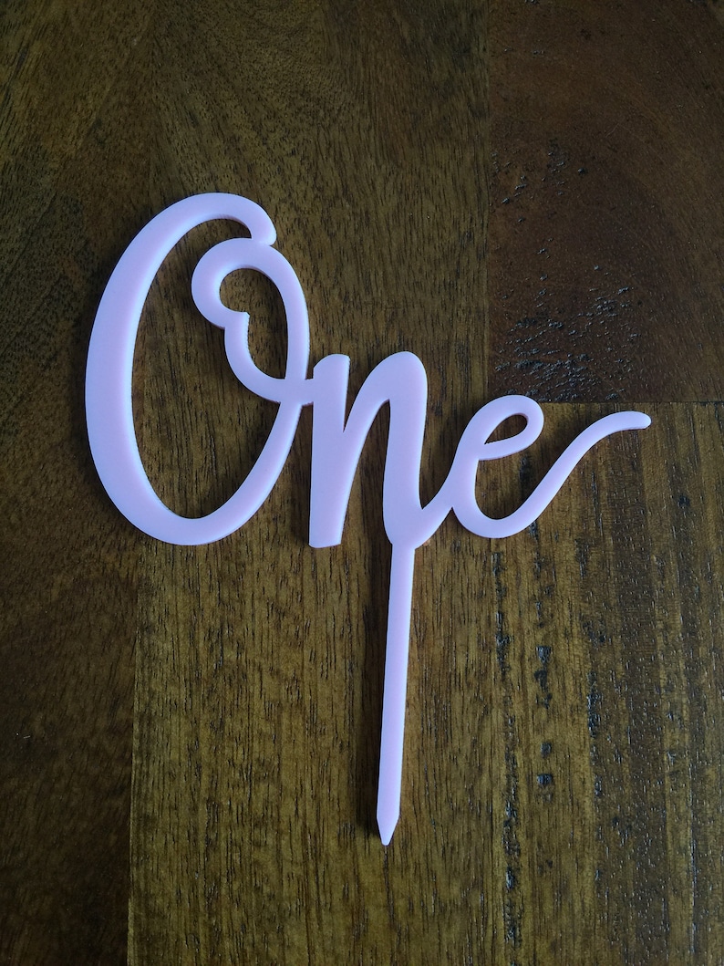 One Script Acrylic Cake Topper First Birthday Cake Topper | Etsy