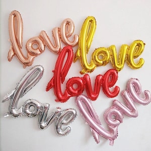40&quot; Silver LOVE balloon script foil balloon | Wedding decoration| Birthday party| Bridal shower decor| Anniversary| Hen party balloon decora