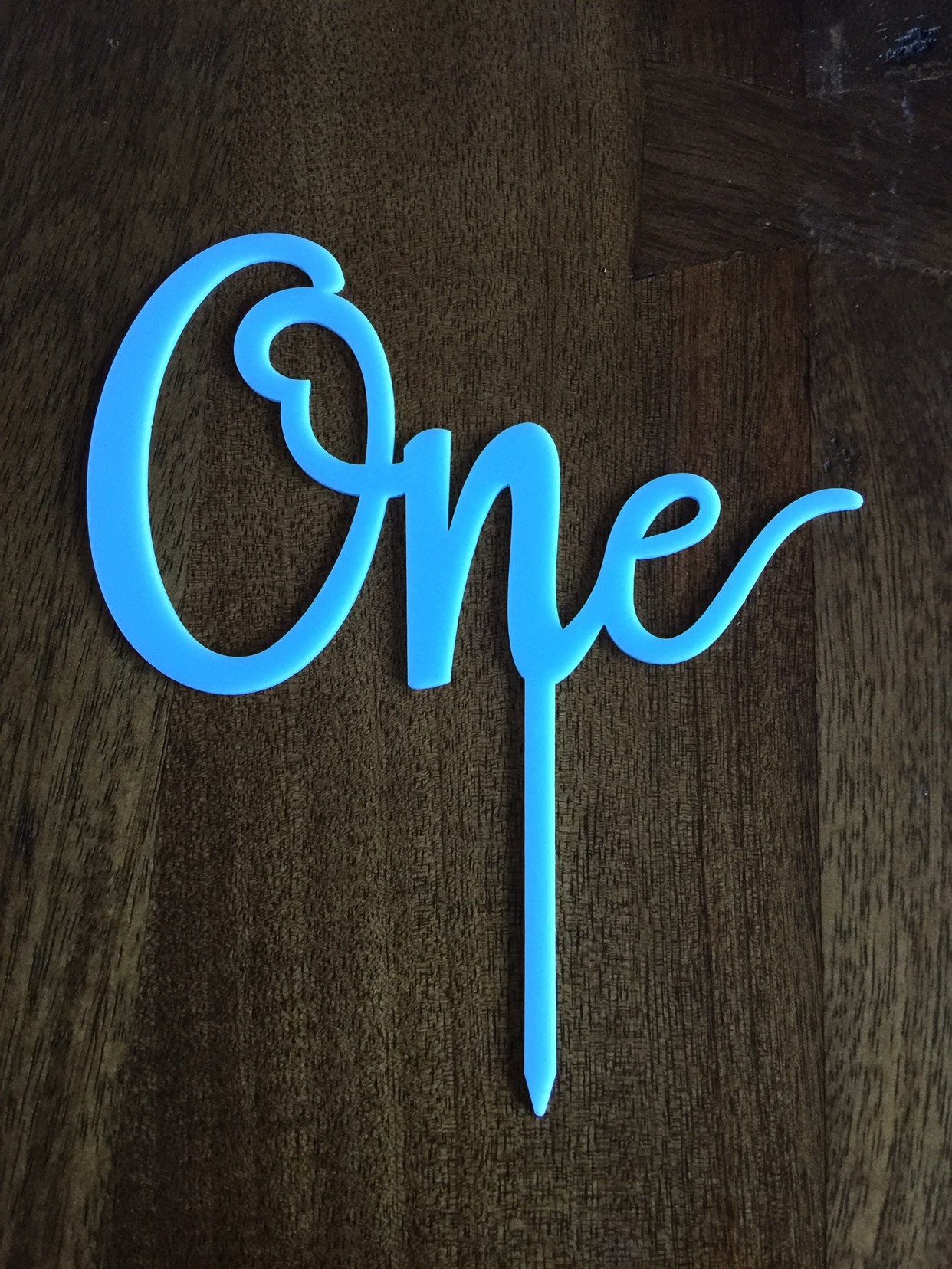 One Script Acrylic Cake Topper | First Birthday Cake Topper | Rose Gold ...