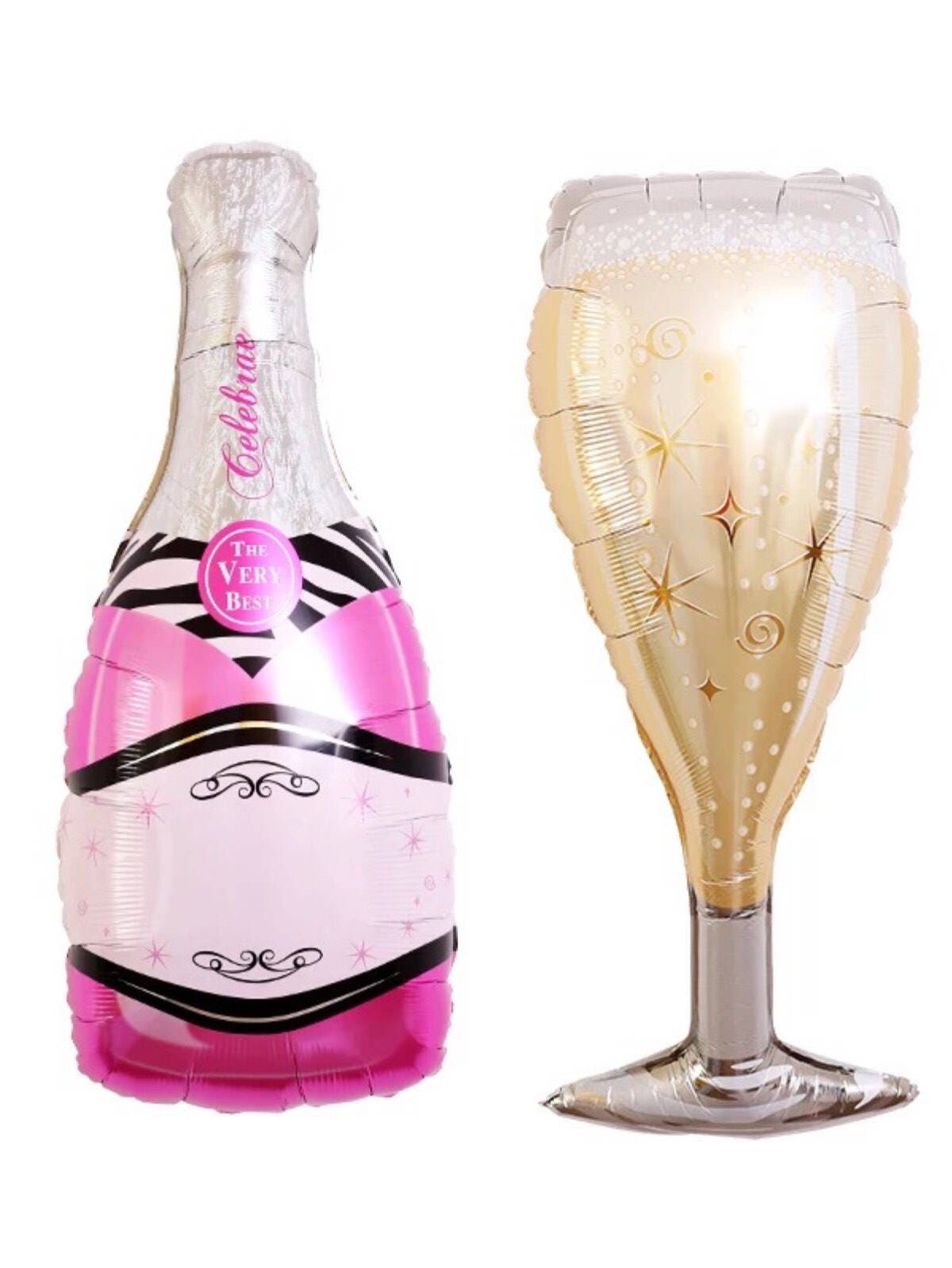  Giant Champagne Bottle Glasses 35.5” x 12 Gold Party Decor  Party Props Bridal Shower Baby Shower Birthday Wedding Graduation  Bachelorette Anniversary Corporate Events Backdrop photobooth Party Prop :  Home & Kitchen