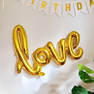 40&quot; Gold LOVE balloon script foil balloon| Wedding decoration| Birthday party| Bridal shower party decor|Anniversary decor|Hen party balloon