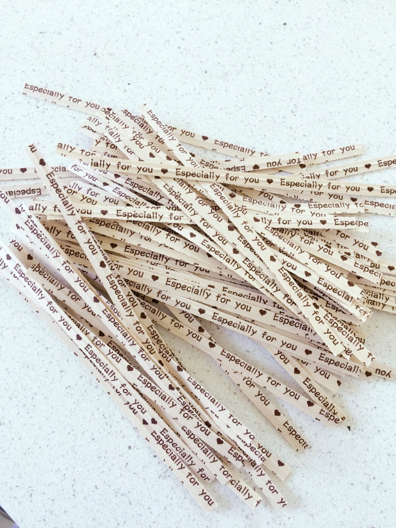 100 brown twist tie paper | Especially for you food bag tying| Gift bag tying| Gift bag paper wire| Party & gift favor tie wire| Bag vinyl s image 3