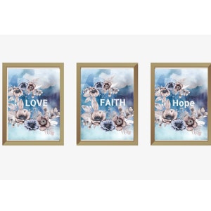 Inspirational Love Faith Hope Digital Print Set