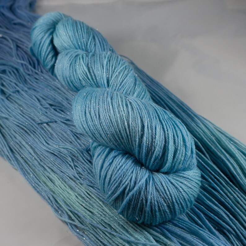 Eggshell Shimmer hand dyed yarn Sparkle sock yarn