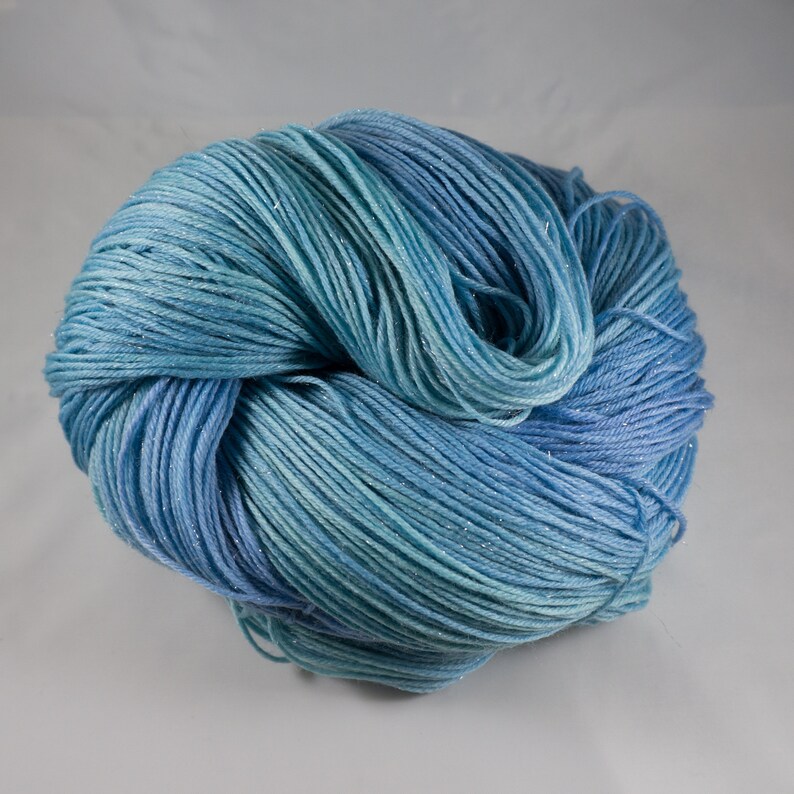Eggshell Shimmer hand dyed yarn Sparkle sock yarn