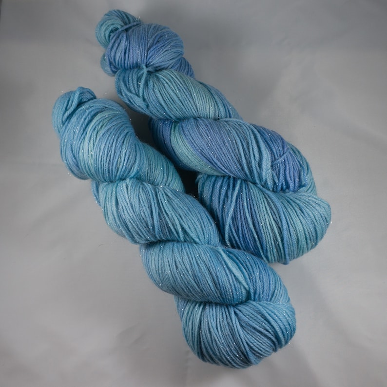 Eggshell Shimmer hand dyed yarn Sparkle sock yarn