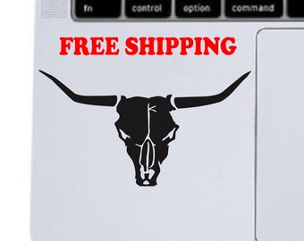 L1035 Longhorn Bull Cow Skull Barb Barbed Wire Funny Bumper Stickers for Cars Trucks Vinyl Car Decal Stickers Laptop Stickers for Women Men