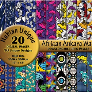 Raccolta di immagini digitali di cera africana di Ankara. Download digitale istantaneo - 20 file JPEG