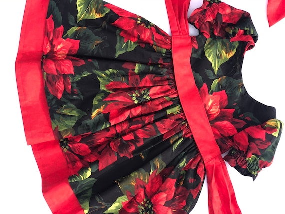 Poinsettia Christmas Dress, Santa Photos, Pageant Dress, Christmas Dinner, Waiting for Santa, Birthday Dress
