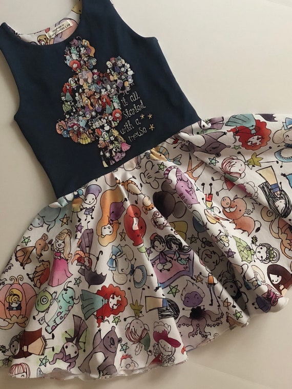 Magical Mouse Circle Skirt Dress, Major Twirl Factor,  Many Princesses, Cute Mouse Cutout, Party dress, Vacation dress