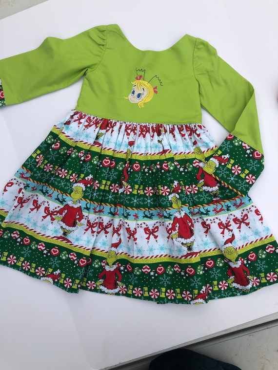 Cindy Lou Who Dress, Christmas Photos, Grinch Party, Grinch Birthday Dress,