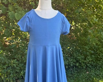 Handmade Girls Twirl Dress, Buttery Soft Poly, Custom Cutout