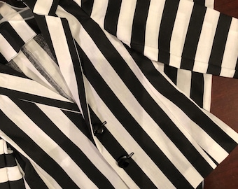 Black and white striped suit, Beetle Juice Custom Children’s Scary Costume