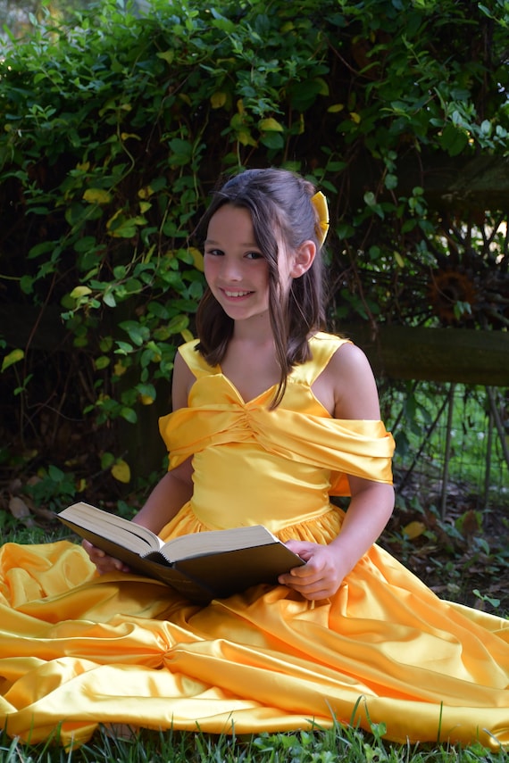 Birthday Dress, Beauty’s Princess Dress, Yellow Satin ball gown, Beauty’s ball gown