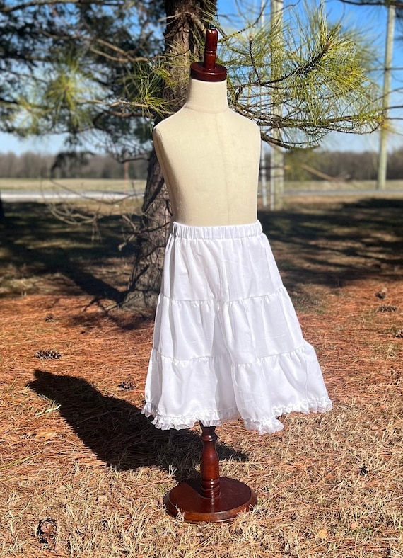Child's White Cotton Petticoat: Flower Girl Dress Slip