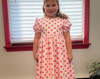Pink Polka Dot Easter Dress: Minnie Mouse Bow, Bunny Plush