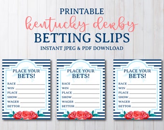 Kentucky Derby Betting Slips Instant Printable Download | Etsy