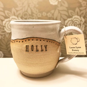 Handmade Mug with Name - Personalized Pottery - Custom Mug - Pottery Handmade - Unique Ceramic Mug - LauraLynnPottery - Made to Order Mug