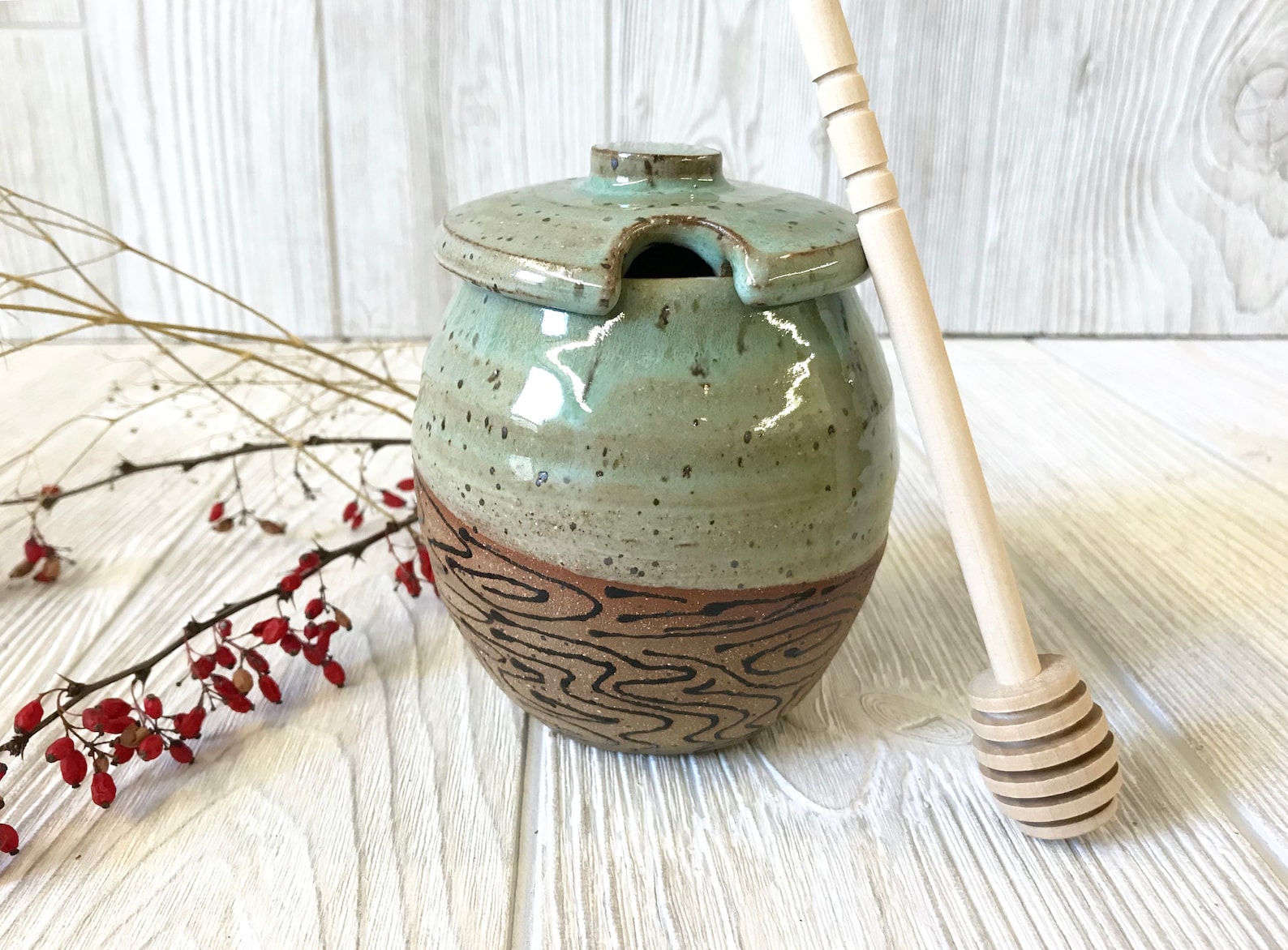 Honey Pot Sugar Jar Pottery Handmade Ceramic Honey Jar Etsy