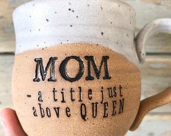 Mug fait main pour maman - Poterie faite main - Cadeau pour la fête des Mères - Cadeau pour nouvelle maman