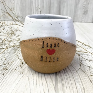 Pottery Handmade Wine Cups with Names Personalized Wedding Glasses Custom Pottery Custom Wedding Gift Stemless Wine Glass Mugs image 4