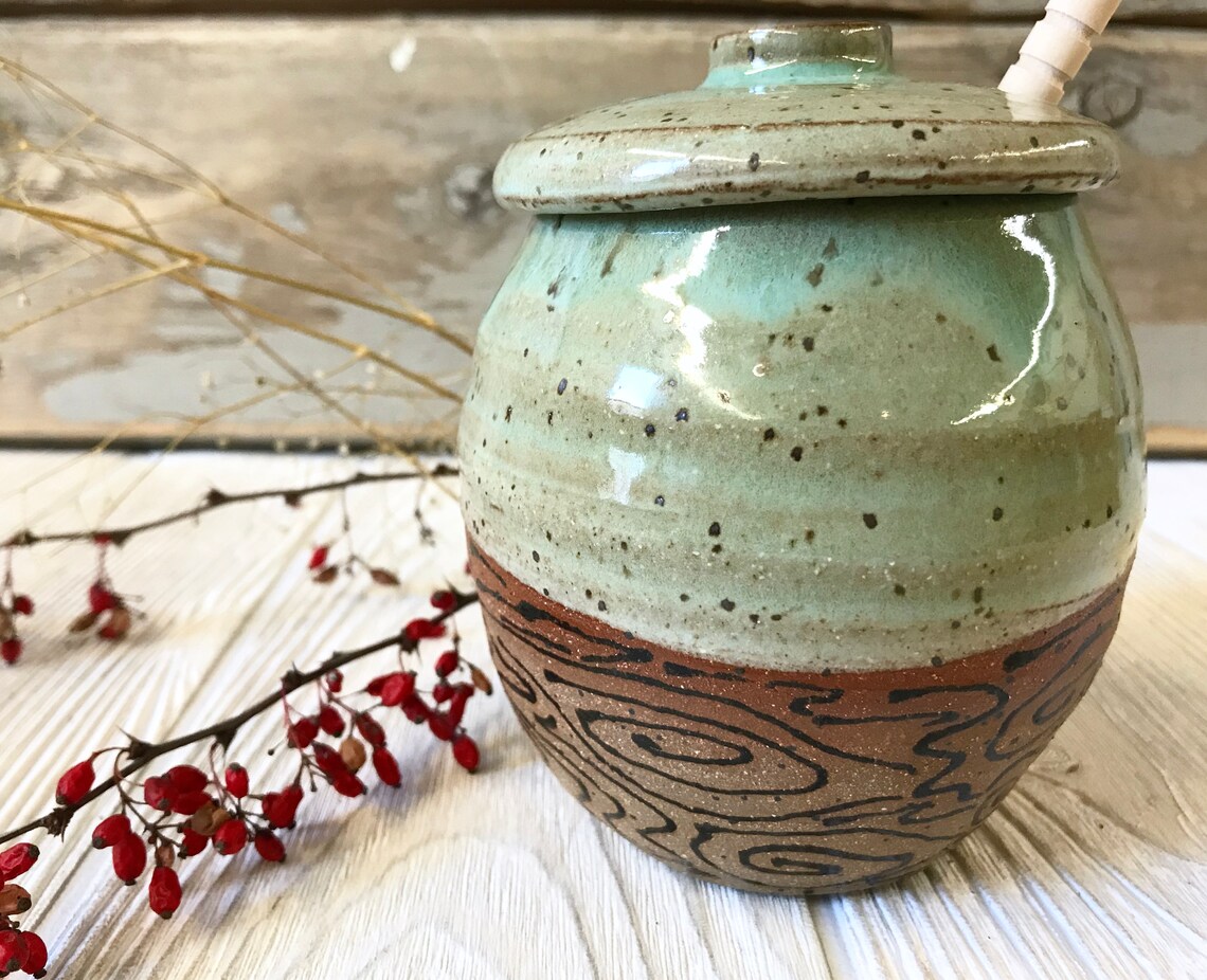 Honey Pot Sugar Jar Pottery Handmade Ceramic Honey Jar Etsy