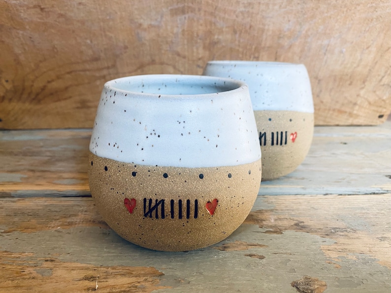 9 year anniversary gift pottery handmade 9th anniversary for him 9th anniversary for her wine cups mugs tumblers custom gift image 2