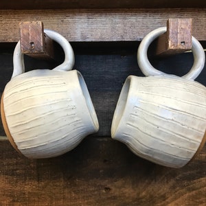 White Textured Mug - Handmade Mugs - Pottery Handmade - Striped Mugs - Ceramic Mugs