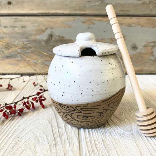 Honey Pot Sugar Jar Pottery Handmade Ceramic Honey Jar Etsy
