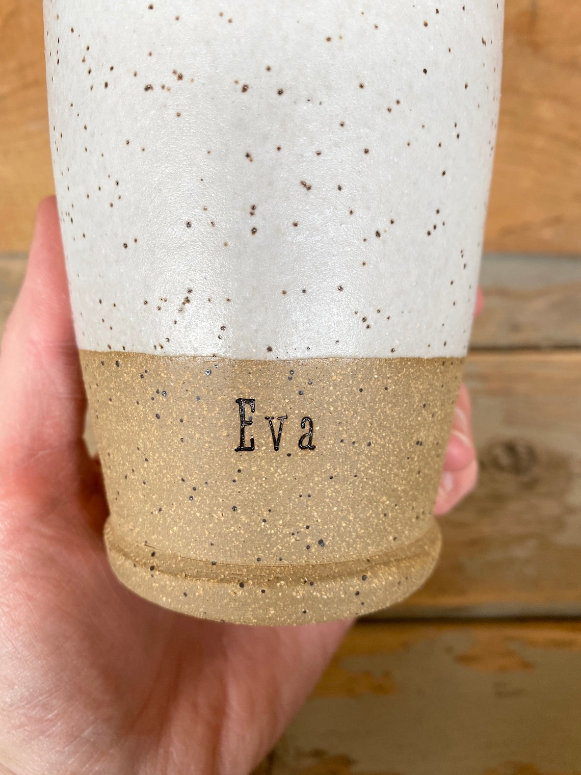 Handmade Travel Mug With Name Personalized Pottery Custom Etsy