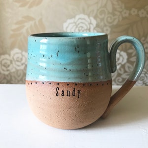 Handmade Mug with Name Personalized Pottery Custom Mug Pottery Handmade Unique Ceramic Mug LauraLynnPottery Made to Order Mug image 4