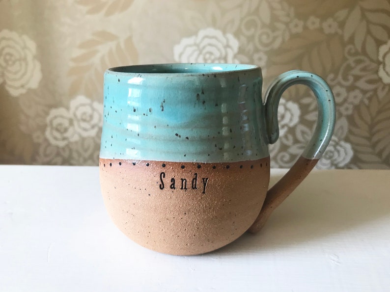 Handmade Mug with Name Personalized Pottery Custom Mug Pottery Handmade Unique Ceramic Mug LauraLynnPottery Made to Order Mug image 4