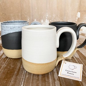 Pottery Mug, Pottery Handmade, Pottery, Ceramic Mug, Handmade Mugs, Minimalist Mugs, Black and White Pottery