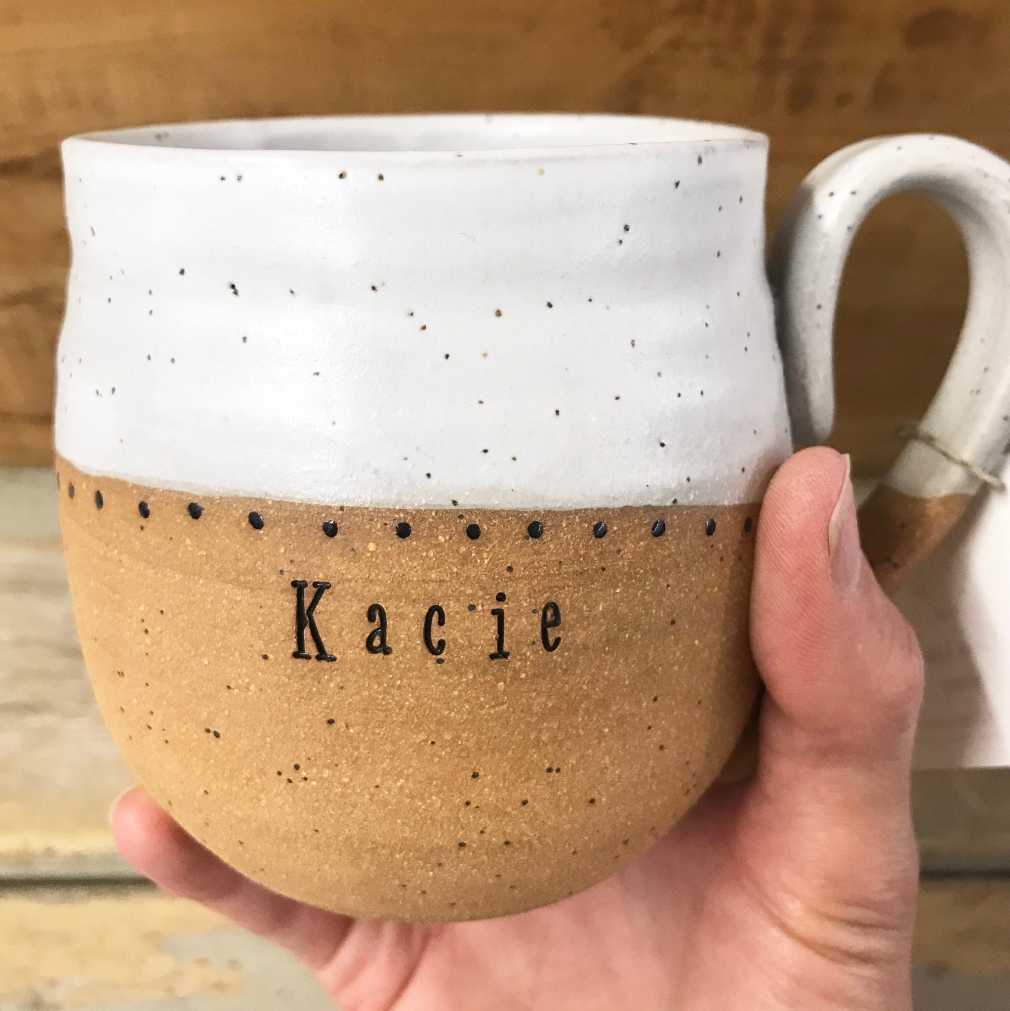 Large Handmade Mug With Name Personalized Pottery Custom Mug Large Coffee  Cup Pottery Handmade Ceramic Mug Made to Order Mug 