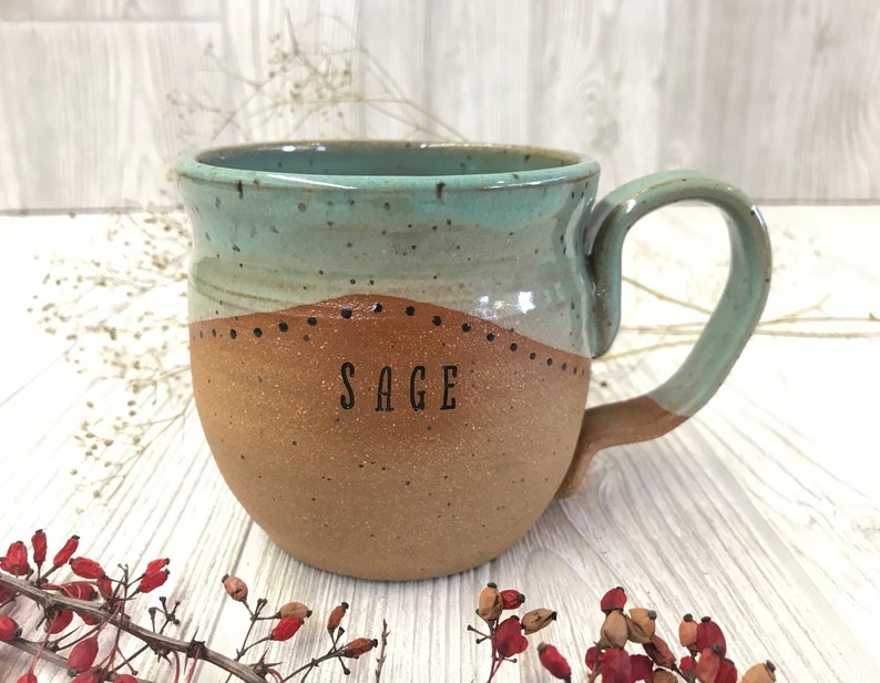 Large Handmade Mug With Name Personalized Pottery Custom Etsy
